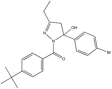 5-(4-bromophenyl)-1-(4-tert-butylbenzoyl)-3-ethyl-4,5-dihydro-1H-pyrazol-5-ol,331868-89-4,结构式