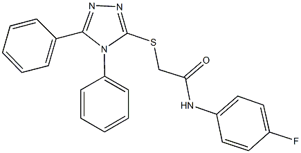 2-[(4,5-diphenyl-4H-1,2,4-triazol-3-yl)sulfanyl]-N-(4-fluorophenyl)acetamide Struktur