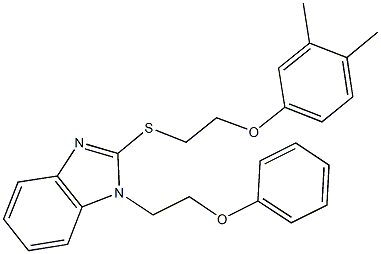 2-{[2-(3,4-dimethylphenoxy)ethyl]sulfanyl}-1-(2-phenoxyethyl)-1H-benzimidazole Struktur