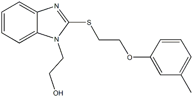 2-[2-({2-[(3-methylphenyl)oxy]ethyl}sulfanyl)-1H-benzimidazol-1-yl]ethanol Struktur