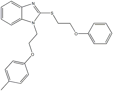 1-[2-(4-methylphenoxy)ethyl]-2-[(2-phenoxyethyl)sulfanyl]-1H-benzimidazole|2-((2-苯氧基乙基)硫基)-1-(2-(对甲苯氧基)乙基)-1H-苯并[D]咪唑