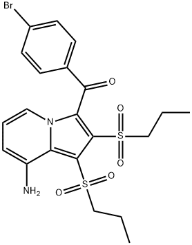 [8-amino-1,2-bis(propylsulfonyl)-3-indolizinyl](4-bromophenyl)methanone Structure