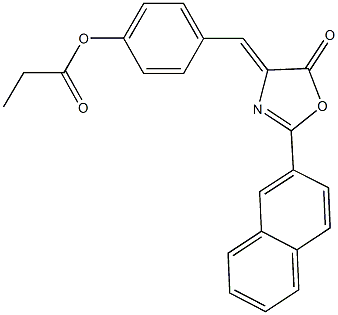 4-[(2-(2-naphthyl)-5-oxo-1,3-oxazol-4(5H)-ylidene)methyl]phenyl propionate 结构式