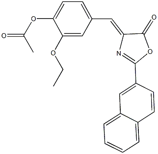 2-ethoxy-4-[(2-(2-naphthyl)-5-oxo-1,3-oxazol-4(5H)-ylidene)methyl]phenyl acetate Structure