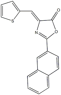 2-(2-naphthyl)-4-(2-thienylmethylene)-1,3-oxazol-5(4H)-one 化学構造式