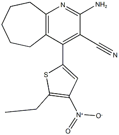 331957-56-3 2-amino-4-{5-ethyl-4-nitro-2-thienyl}-6,7,8,9-tetrahydro-5H-cyclohepta[b]pyridine-3-carbonitrile