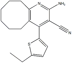 2-amino-4-(5-ethyl-2-thienyl)-5,6,7,8,9,10-hexahydrocycloocta[b]pyridine-3-carbonitrile 结构式