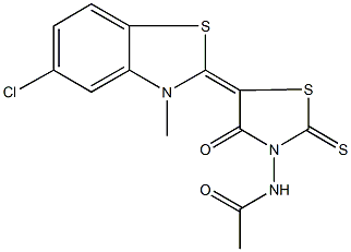N-[5-(5-chloro-3-methyl-1,3-benzothiazol-2(3H)-ylidene)-4-oxo-2-thioxo-1,3-thiazolidin-3-yl]acetamide,331958-51-1,结构式