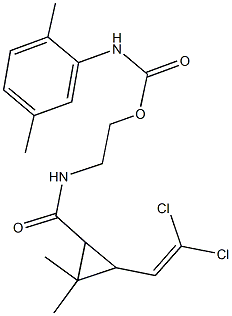 2-({[3-(2,2-dichlorovinyl)-2,2-dimethylcyclopropyl]carbonyl}amino)ethyl 2,5-dimethylphenylcarbamate 化学構造式