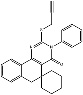 331961-89-8 3-phenyl-2-(2-propynylsulfanyl)-5,6-dihydrospiro(benzo[h]quinazoline-5,1'-cyclohexane)-4(3H)-one