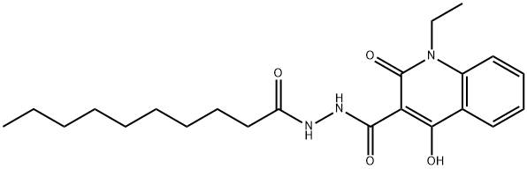 N'-decanoyl-1-ethyl-4-hydroxy-2-oxo-1,2-dihydroquinoline-3-carbohydrazide Structure