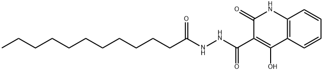 N'-dodecanoyl-4-hydroxy-2-oxo-1,2-dihydroquinoline-3-carbohydrazide Structure