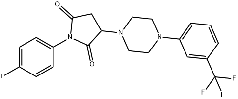 1-(4-iodophenyl)-3-{4-[3-(trifluoromethyl)phenyl]-1-piperazinyl}-2,5-pyrrolidinedione,331966-60-0,结构式