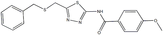 N-{5-[(benzylsulfanyl)methyl]-1,3,4-thiadiazol-2-yl}-4-methoxybenzamide Struktur