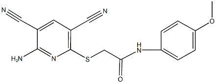 2-[(6-amino-3,5-dicyano-2-pyridinyl)sulfanyl]-N-(4-methoxyphenyl)acetamide|