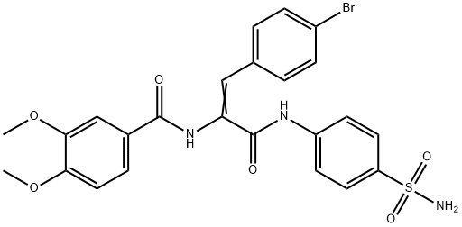 N-[1-{[4-(aminosulfonyl)anilino]carbonyl}-2-(4-bromophenyl)vinyl]-3,4-dimethoxybenzamide Structure