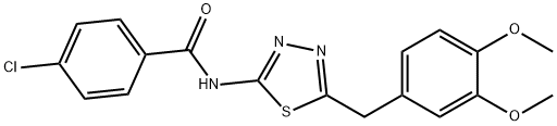 4-chloro-N-[5-(3,4-dimethoxybenzyl)-1,3,4-thiadiazol-2-yl]benzamide,331967-70-5,结构式