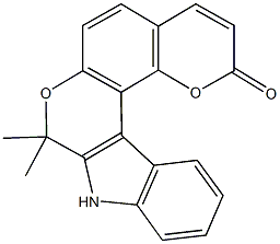 8,8-dimethyl-8,9-dihydro-2H-pyrano[2',3':5,6]chromeno[3,4-b]indol-2-one,331967-93-2,结构式