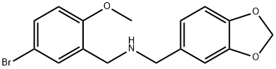 N-(1,3-benzodioxol-5-ylmethyl)(5-bromo-2-methoxyphenyl)methanamine Struktur