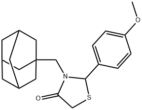 3-(1-adamantylmethyl)-2-(4-methoxyphenyl)-1,3-thiazolidin-4-one Struktur
