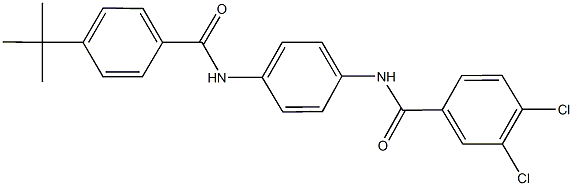 3,4-dichloro-N-[4-({[4-(1,1-dimethylethyl)phenyl]carbonyl}amino)phenyl]benzamide 化学構造式