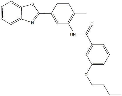 N-[5-(1,3-benzothiazol-2-yl)-2-methylphenyl]-3-butoxybenzamide Struktur