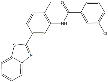 N-[5-(1,3-benzothiazol-2-yl)-2-methylphenyl]-3-chlorobenzamide Structure