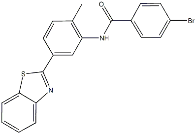 N-[5-(1,3-benzothiazol-2-yl)-2-methylphenyl]-4-bromobenzamide 结构式