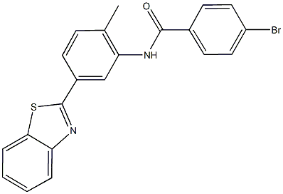 N-[5-(1,3-benzothiazol-2-yl)-2-methylphenyl]-4-bromobenzamide 化学構造式