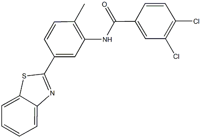 N-[5-(1,3-benzothiazol-2-yl)-2-methylphenyl]-3,4-dichlorobenzamide,331971-78-9,结构式