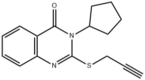 3-cyclopentyl-2-(2-propynylsulfanyl)-4(3H)-quinazolinone 化学構造式