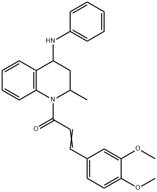 N-{1-[3-(3,4-dimethoxyphenyl)acryloyl]-2-methyl-1,2,3,4-tetrahydro-4-quinolinyl}-N-phenylamine Structure