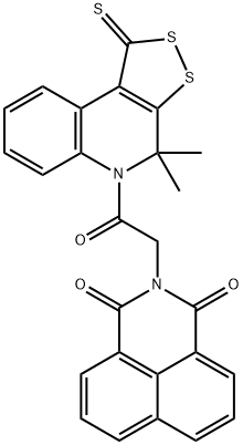 2-[2-(4,4-dimethyl-1-thioxo-1,4-dihydro-5H-[1,2]dithiolo[3,4-c]quinolin-5-yl)-2-oxoethyl]-1H-benzo[de]isoquinoline-1,3(2H)-dione|