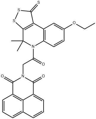 2-[2-(8-ethoxy-4,4-dimethyl-1-thioxo-1,4-dihydro-5H-[1,2]dithiolo[3,4-c]quinolin-5-yl)-2-oxoethyl]-1H-benzo[de]isoquinoline-1,3(2H)-dione|