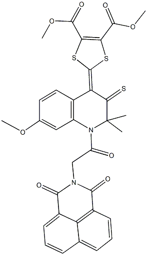 331973-57-0 dimethyl 2-(1-[(1,3-dioxo-1H-benzo[de]isoquinolin-2(3H)-yl)acetyl]-7-methoxy-2,2-dimethyl-3-thioxo-2,3-dihydro-4(1H)-quinolinylidene)-1,3-dithiole-4,5-dicarboxylate