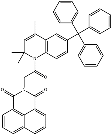 2-[2-oxo-2-(2,2,4-trimethyl-6-(triphenylmethyl)quinolin-1(2H)-yl)ethyl]-1H-benzo[de]isoquinoline-1,3(2H)-dione Structure
