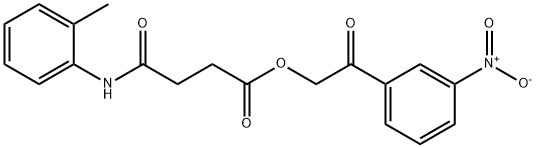 2-{3-nitrophenyl}-2-oxoethyl 4-oxo-4-(2-toluidino)butanoate Structure