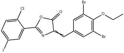 2-(2-chloro-5-iodophenyl)-4-(3,5-dibromo-4-ethoxybenzylidene)-1,3-oxazol-5(4H)-one|