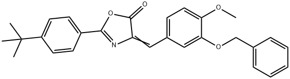 4-[3-(benzyloxy)-4-methoxybenzylidene]-2-(4-tert-butylphenyl)-1,3-oxazol-5(4H)-one,331974-88-0,结构式