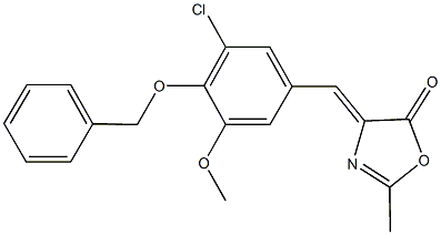 4-[4-(benzyloxy)-3-chloro-5-methoxybenzylidene]-2-methyl-1,3-oxazol-5(4H)-one Struktur