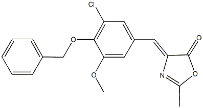 4-[4-(benzyloxy)-3-chloro-5-methoxybenzylidene]-2-methyl-1,3-oxazol-5(4H)-one 化学構造式