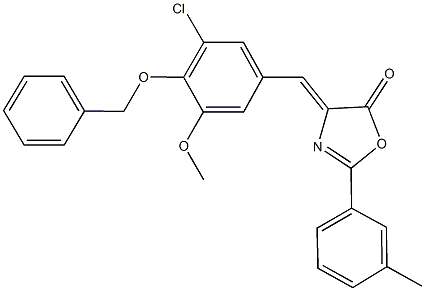 4-[4-(benzyloxy)-3-chloro-5-methoxybenzylidene]-2-(3-methylphenyl)-1,3-oxazol-5(4H)-one,331974-93-7,结构式