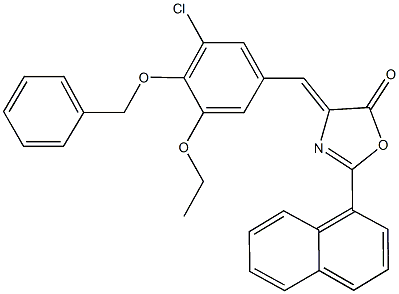 4-[4-(benzyloxy)-3-chloro-5-ethoxybenzylidene]-2-(1-naphthyl)-1,3-oxazol-5(4H)-one Struktur