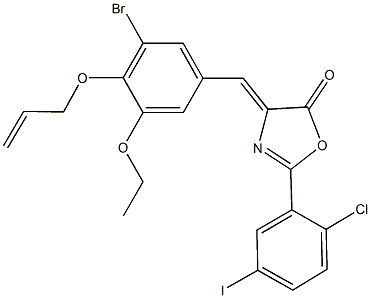 4-[4-(allyloxy)-3-bromo-5-ethoxybenzylidene]-2-(2-chloro-5-iodophenyl)-1,3-oxazol-5(4H)-one,331975-05-4,结构式