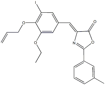 4-[4-(allyloxy)-3-ethoxy-5-iodobenzylidene]-2-(3-methylphenyl)-1,3-oxazol-5(4H)-one Struktur