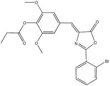 4-[(2-(2-bromophenyl)-5-oxo-1,3-oxazol-4(5H)-ylidene)methyl]-2,6-dimethoxyphenyl propionate,331975-28-1,结构式