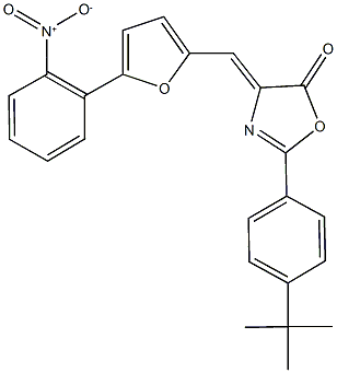2-(4-tert-butylphenyl)-4-[(5-{2-nitrophenyl}-2-furyl)methylene]-1,3-oxazol-5(4H)-one Struktur