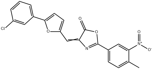 4-{[5-(3-chlorophenyl)-2-furyl]methylene}-2-{3-nitro-4-methylphenyl}-1,3-oxazol-5(4H)-one,331975-47-4,结构式