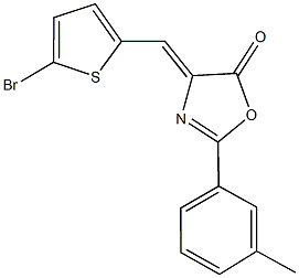 4-[(5-bromo-2-thienyl)methylene]-2-(3-methylphenyl)-1,3-oxazol-5(4H)-one,331975-51-0,结构式