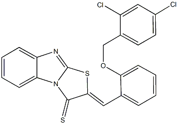 2-{2-[(2,4-dichlorobenzyl)oxy]benzylidene}[1,3]thiazolo[3,2-a]benzimidazole-3(2H)-thione Struktur